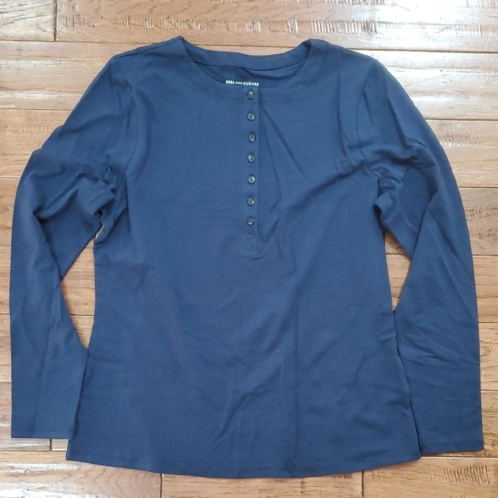 Girl With Curves Henley Shirt